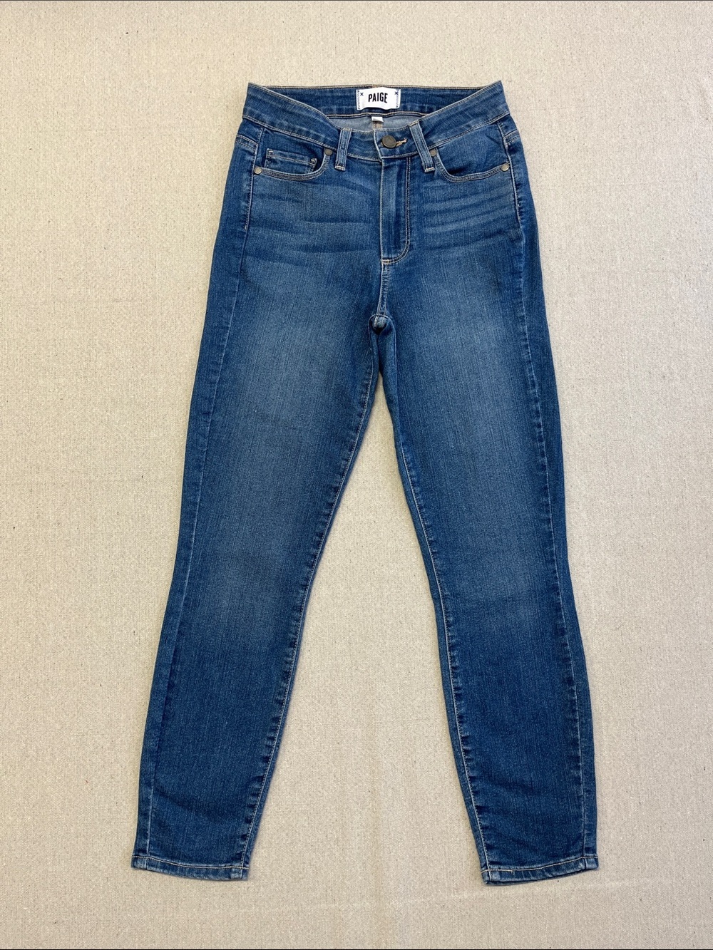 PAIGE Hoxton Crop Skinny Jeans Womens 24 Blue Mid Rise Stretch Denim
